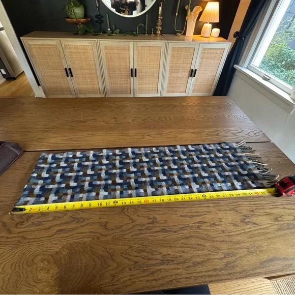 Multicolor Scarf Moon Pure 100% Merino Wool Woven Fringe Scarf British Isles - Picture 3 of 7